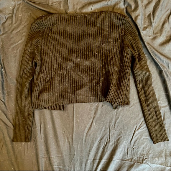 Black Ribbed Cardigan - Picture 3 of 4